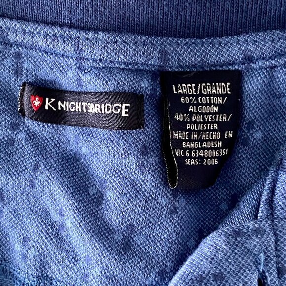 Knightsbridge Men's Polo Shirt Large Blue Short Sleeve - Picture 7 of 7